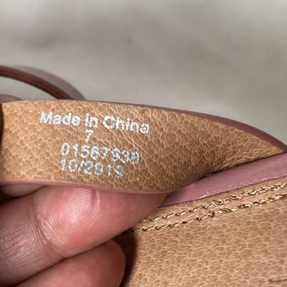 NWOB ASOS Design Trial Toe Loop Blush Pink Wedge Sz 7 - Picture 6 of 6